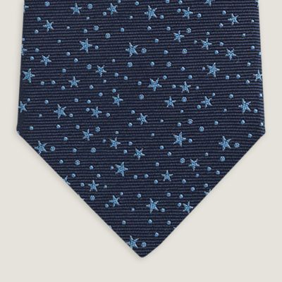 ✨未使用✨エルメス　スカーフ柄③ ネイビー✖️ゴールド　ネクタイ 新品 エルメス ネクタイ ハイブランド スカーフ柄 ビンテージ 高級